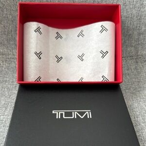 TUMI Black Wallet Box with Red Trim
